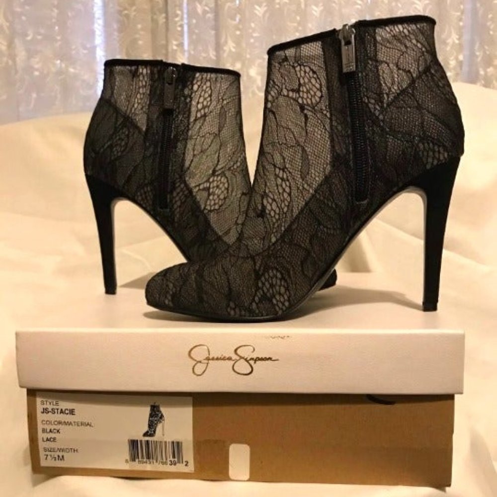 Jessica Simpson Stacie Black Lace Bootie